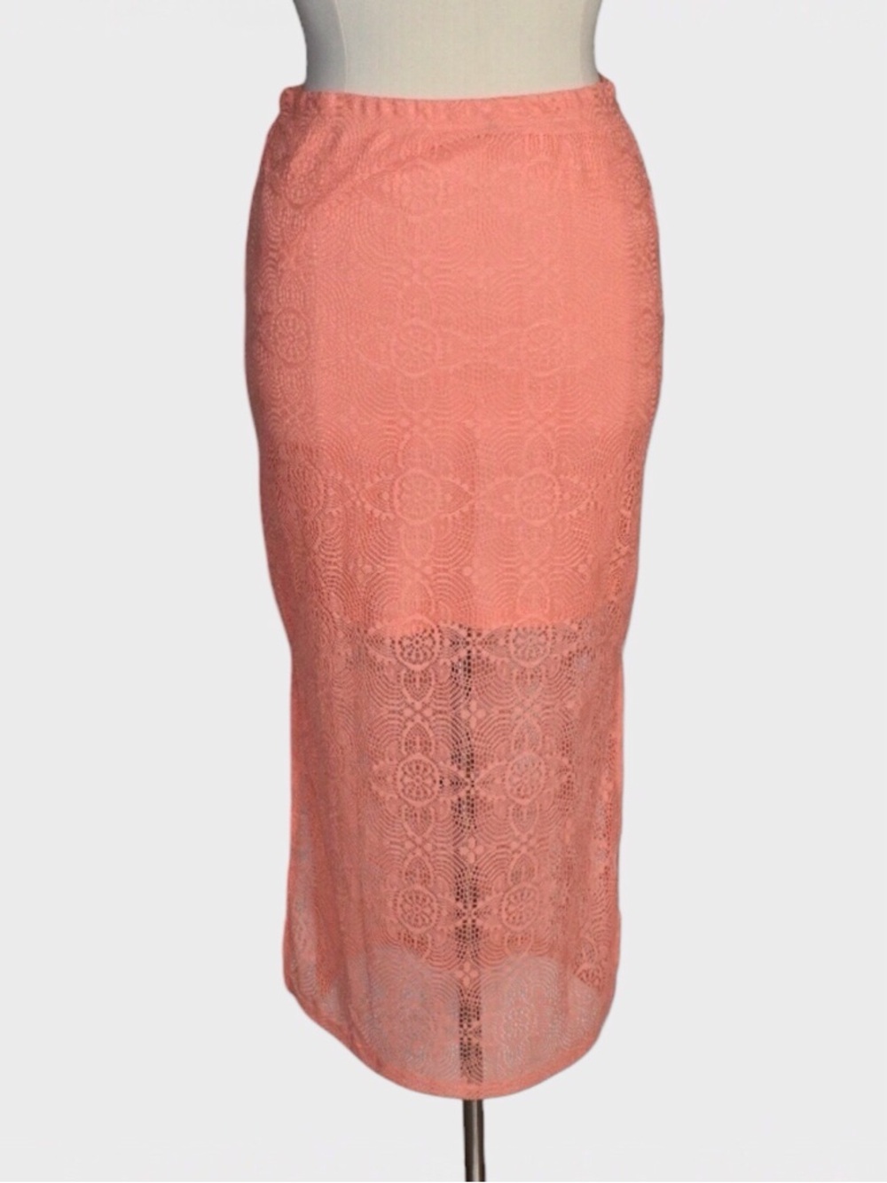 Bobbie Brooks Lace Overlay Maxi‎ Skirt